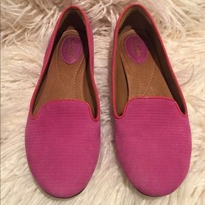 Clarks Artisan Pink Nubuck Ballet Flats. Size 7.5